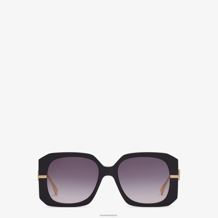 vrouwen accessoires Fendi 0J62L322 Zonnebril van acetaat met lage brugvorm zwart
