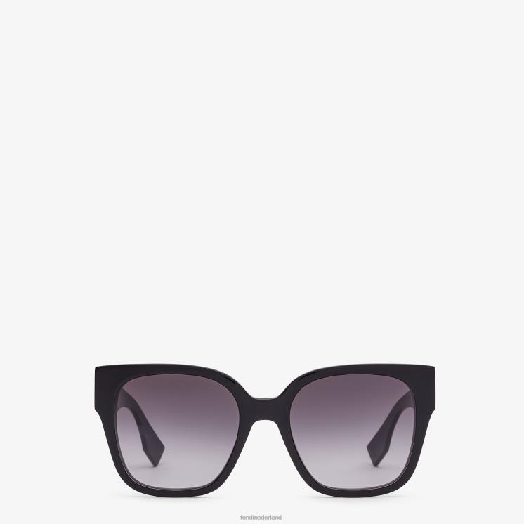 vrouwen accessoires Fendi 0J62L327 Zonnebril van acetaat met lage brugvorm zwart