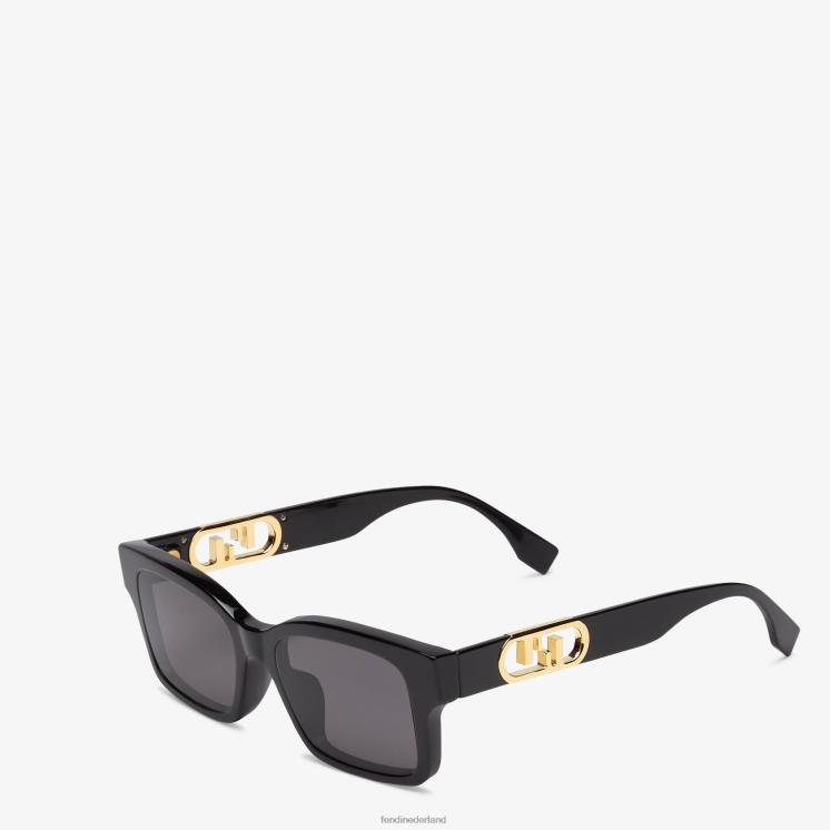 vrouwen accessoires Fendi 0J62L353 o\'lock zonnebril van acetaat zwart
