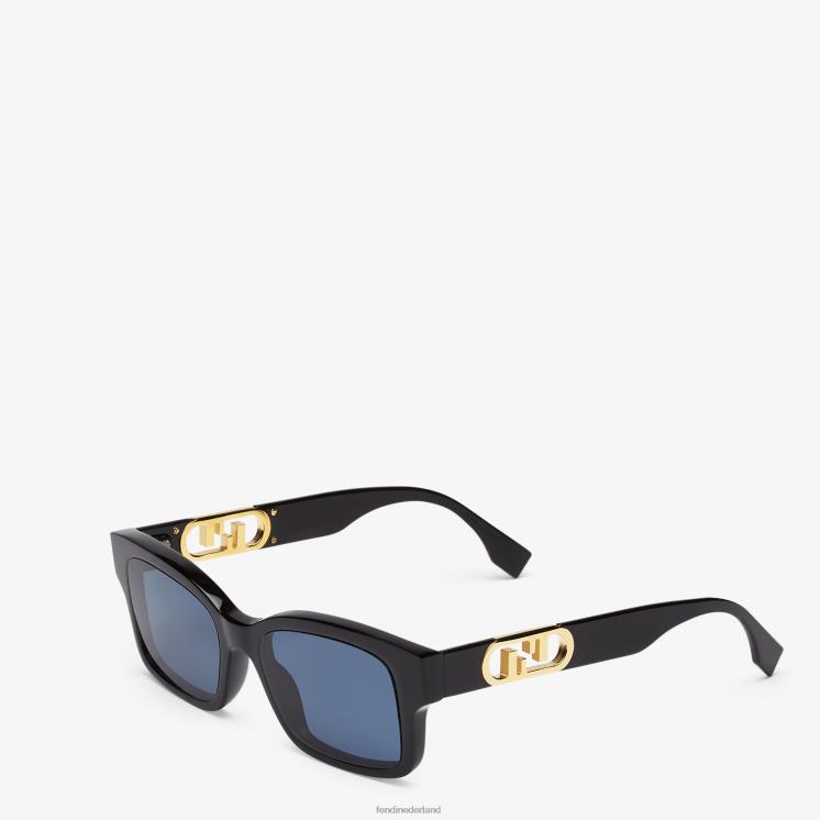vrouwen accessoires Fendi 0J62L356 Zonnebril van acetaat met lage brugvorm zwart