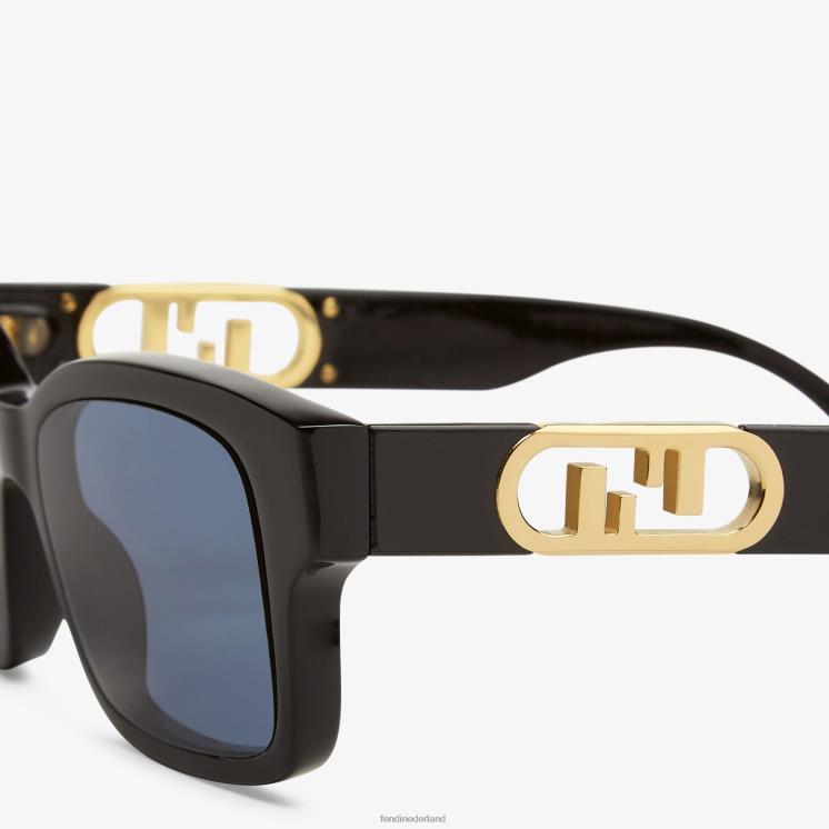 vrouwen accessoires Fendi 0J62L356 Zonnebril van acetaat met lage brugvorm zwart