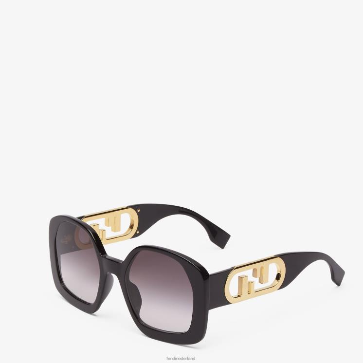vrouwen accessoires Fendi 0J62L357 o\'lock zonnebril van acetaat zwart