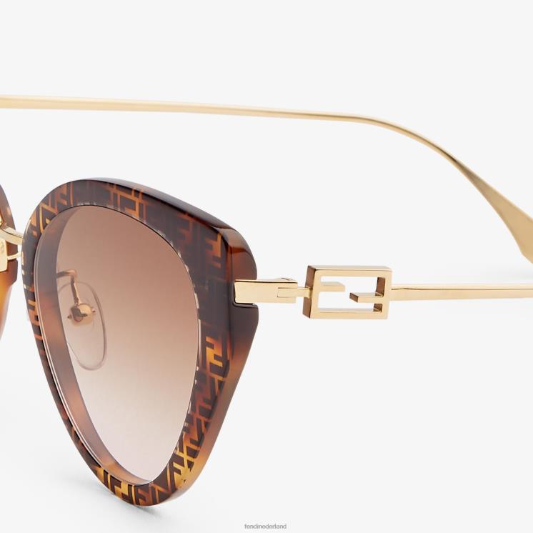 vrouwen accessoires Fendi 0J62L368 ff zonnebril van havana-acetaat en metaal mode