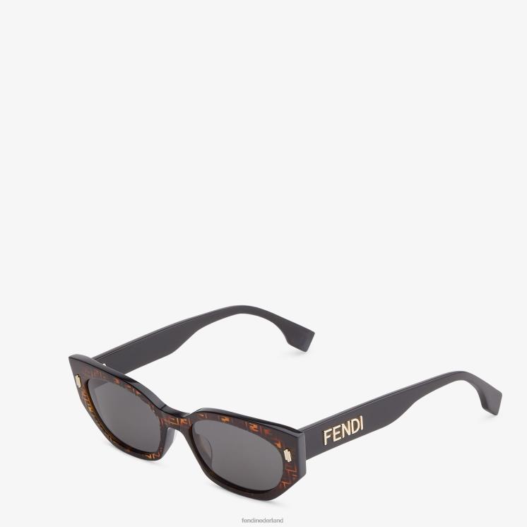 vrouwen accessoires Fendi 0J62L369 ff havana en acetaat zonnebril zwart
