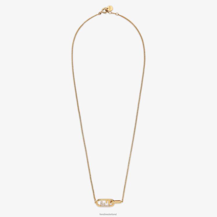 vrouwen juwelen Fendi 0J62L1681 uur ketting goud