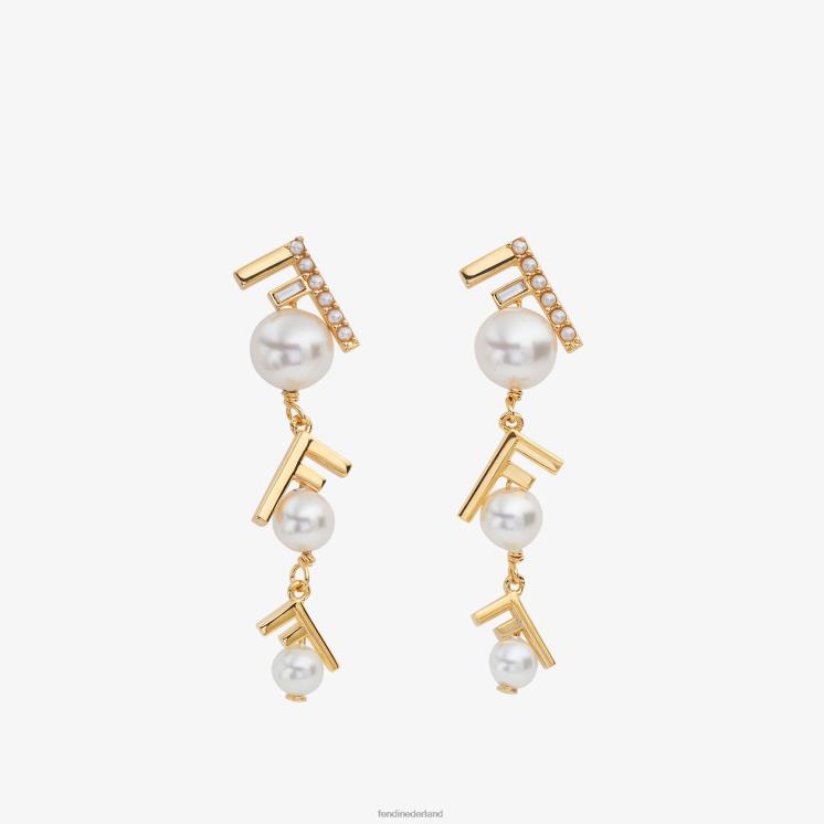 vrouwen juwelen Fendi 0J62L1711 eerste oorbellen goud