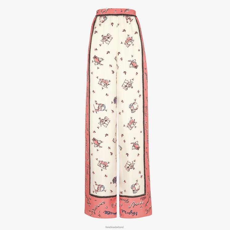 vrouwen kleding Fendi 0J62L1038 zijden broek roze