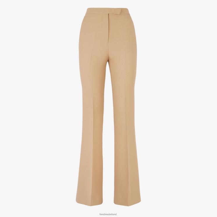 vrouwen kleding Fendi 0J62L1086 zijden en wollen broek beige