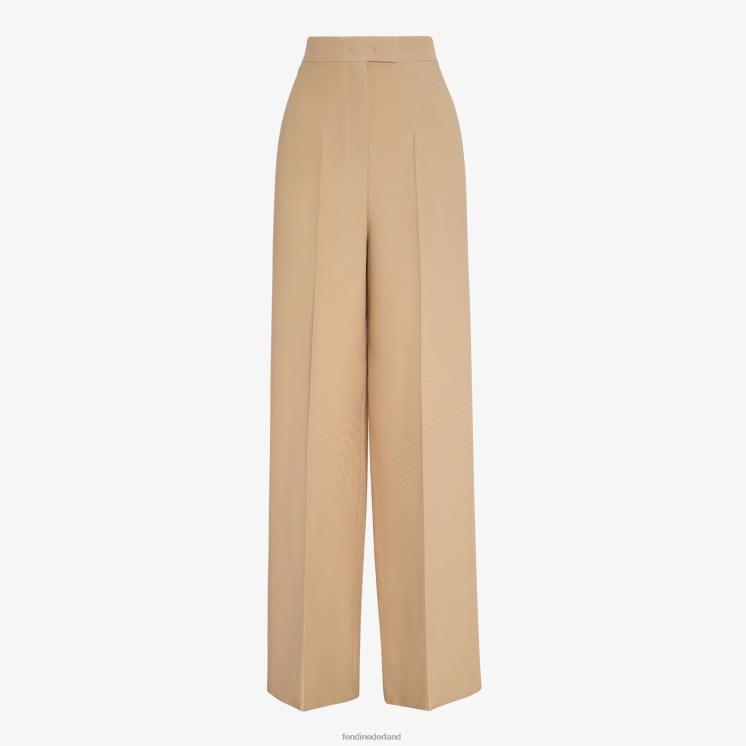 vrouwen kleding Fendi 0J62L1252 zijden en wollen broek beige