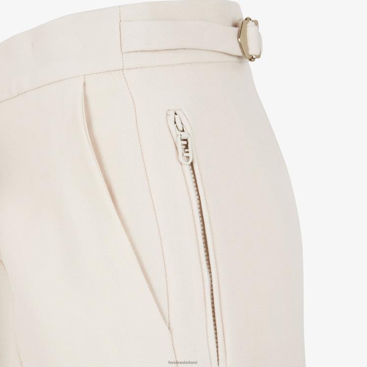 vrouwen kleding Fendi 0J62L988 Grain de poudre wollen broek wit