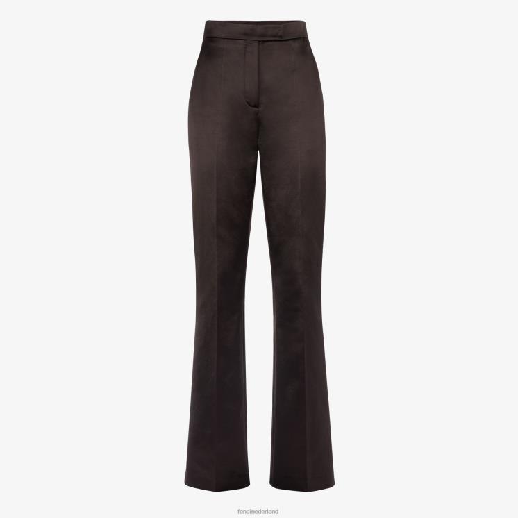 vrouwen kleding Fendi 0J62L998 hertogin satijnen broek bruin