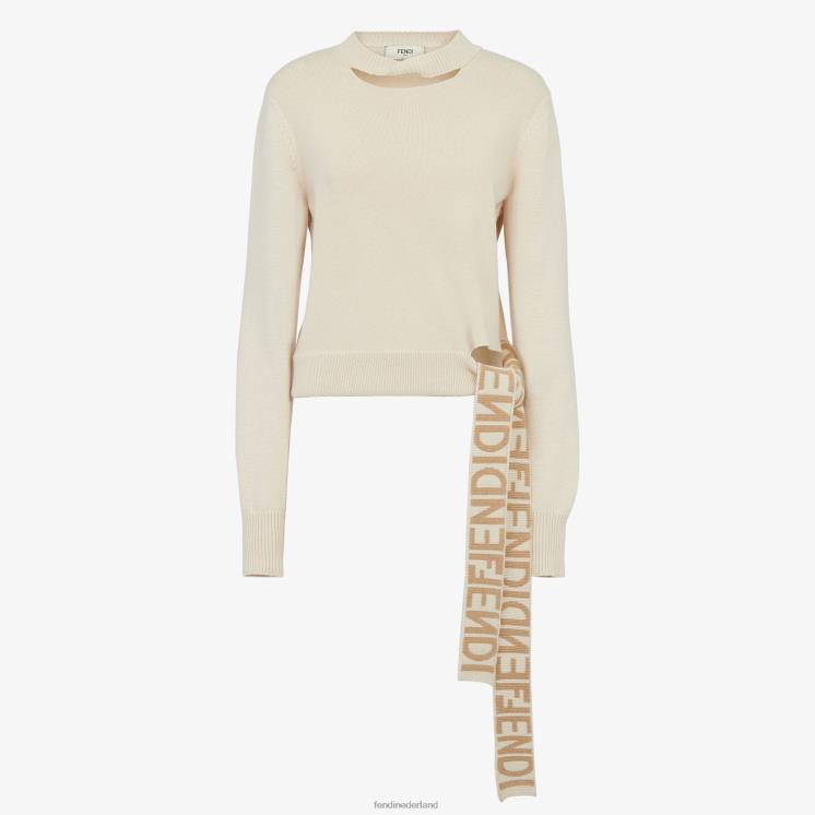 vrouwen kleding Fendi 0J62L1078 kasjmier en wollen trui beige