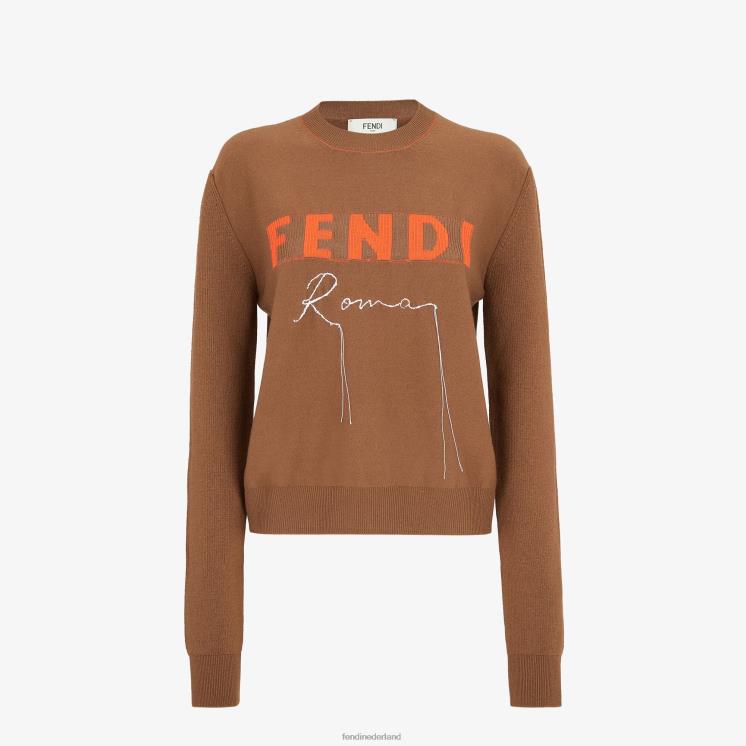 vrouwen kleding Fendi 0J62L1248 kasjmier trui bruin