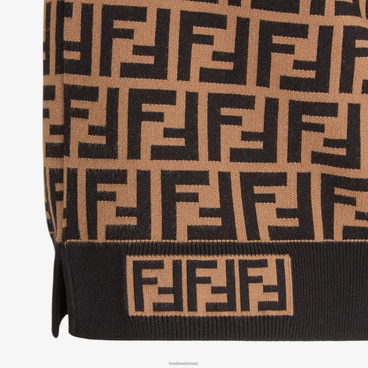 vrouwen kleding Fendi 0J62L977 trui van stof met ff-motief veelkleurig