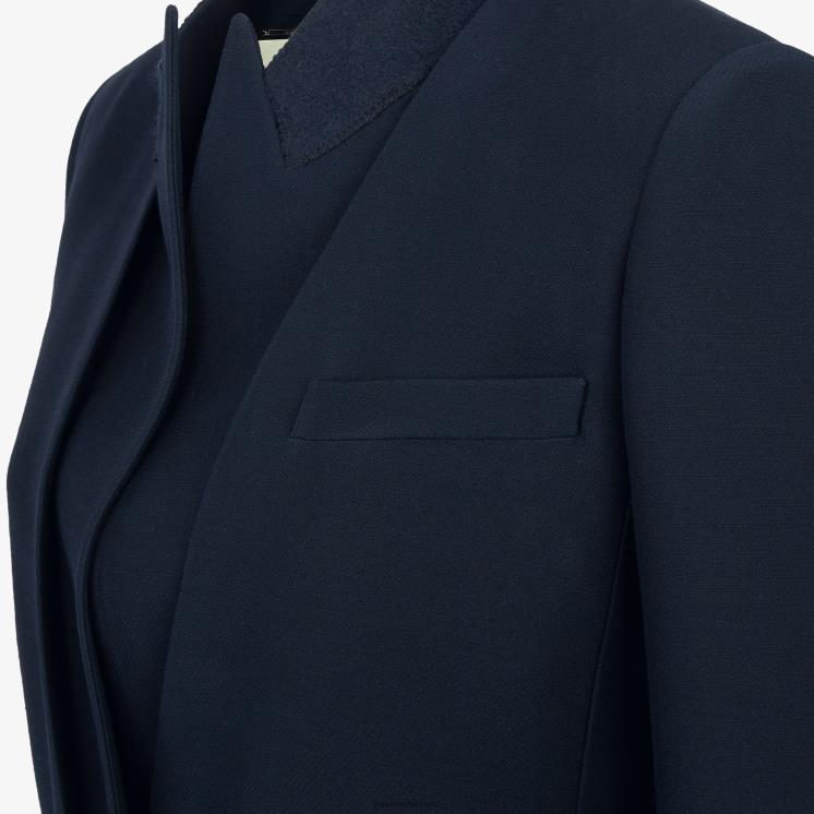 vrouwen kleding Fendi 0J62L1153 jasje van zijde en wol blauw
