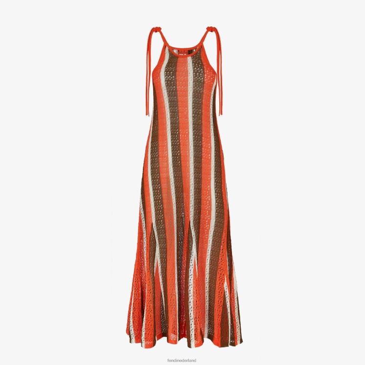 vrouwen kleding Fendi 0J62L1250 katoenen gehaakte jurk veelkleurig