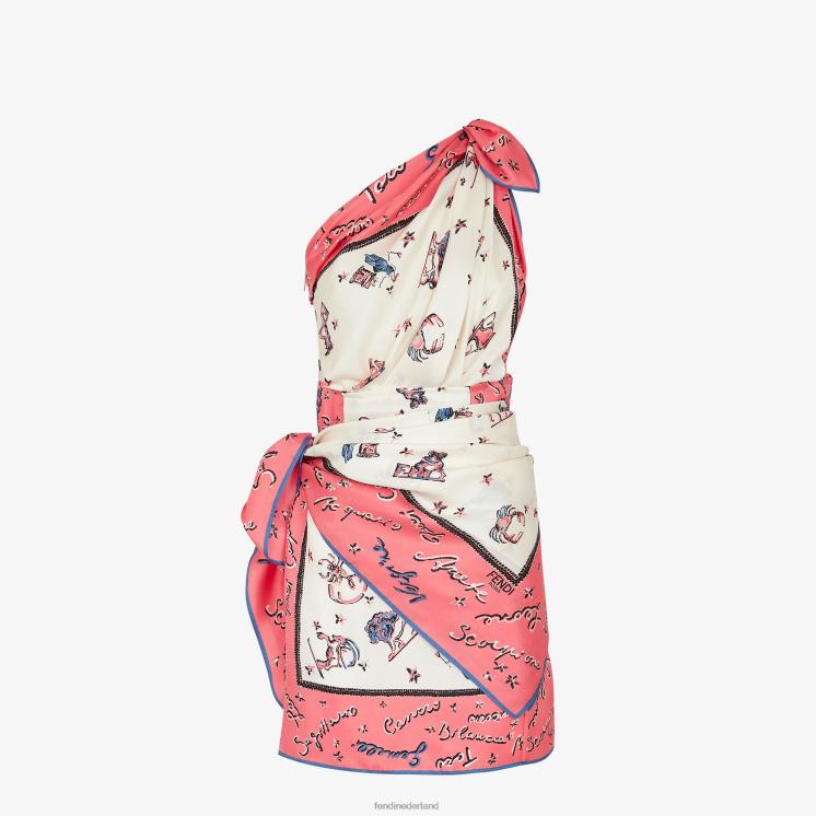 vrouwen kleding Fendi 0J62L985 zijden jurk roze