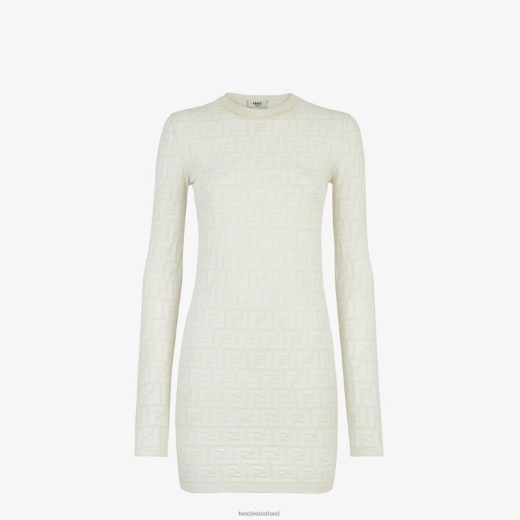 vrouwen kleding Fendi 0J62L993 ff viscose jurkje wit
