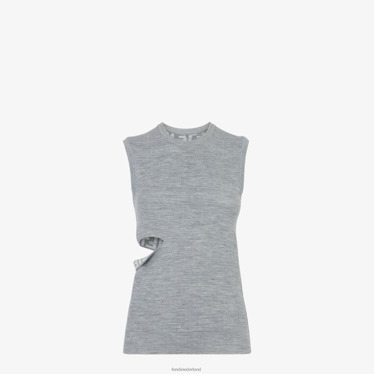 vrouwen kleding Fendi 0J62L1100 wollen bovenstuk grijs