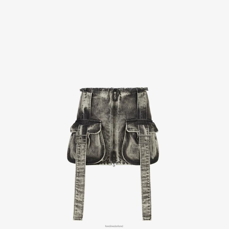 vrouwen kleding Fendi 0J62L1061 spijkerrok zwart