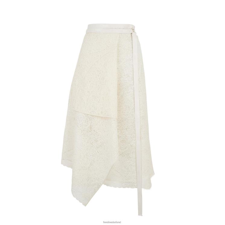 vrouwen kleding Fendi 0J62L942 kanten rok wit