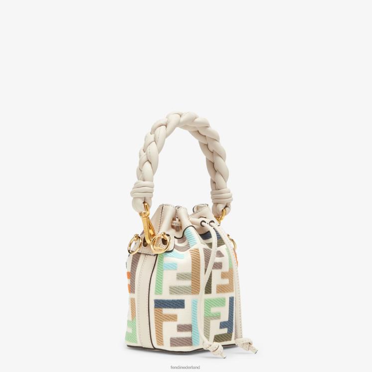 vrouwen accessoires Fendi 0J62L595 Canvas minitasje met ff-borduurwerk veelkleurig