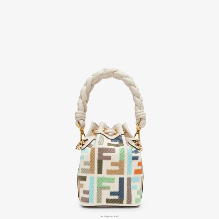 vrouwen accessoires Fendi 0J62L595 Canvas minitasje met ff-borduurwerk veelkleurig