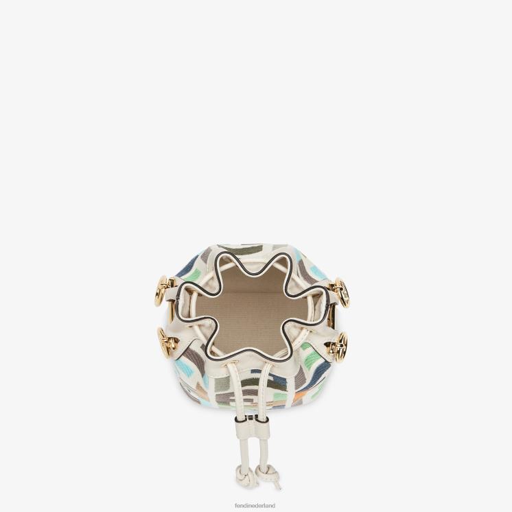 vrouwen accessoires Fendi 0J62L595 Canvas minitasje met ff-borduurwerk veelkleurig