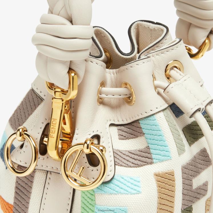 vrouwen accessoires Fendi 0J62L595 Canvas minitasje met ff-borduurwerk veelkleurig