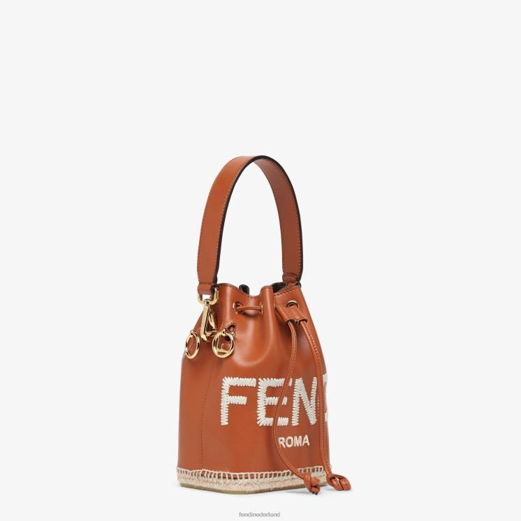vrouwen accessoires Fendi 0J62L640 Mon Tresor leren minitasje bruin