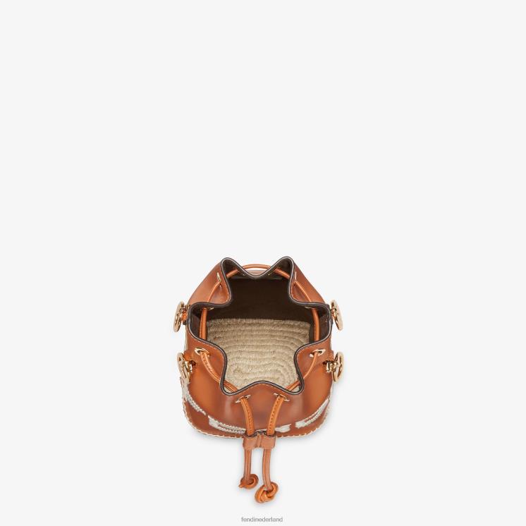 vrouwen accessoires Fendi 0J62L640 Mon Tresor leren minitasje bruin
