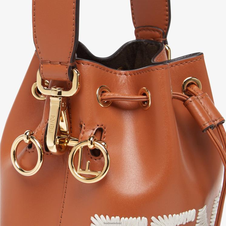 vrouwen accessoires Fendi 0J62L640 Mon Tresor leren minitasje bruin