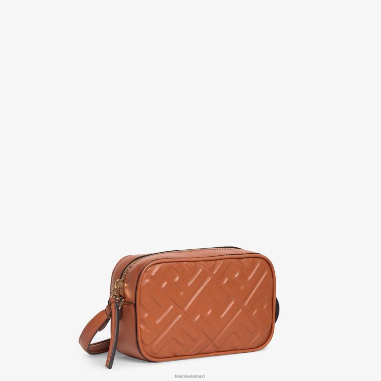 vrouwen accessoires Fendi 0J62L669 Leren minitasje voor cameratas bruin
