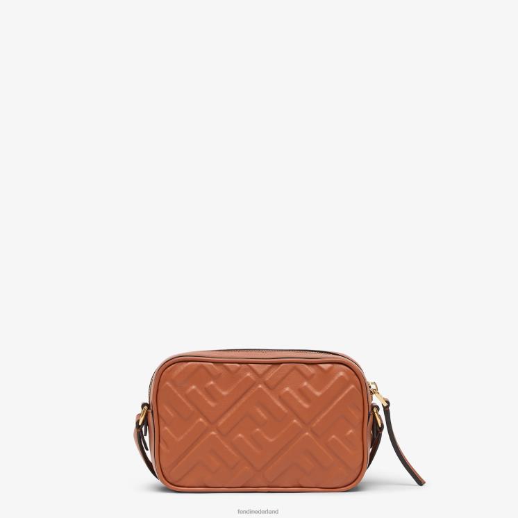vrouwen accessoires Fendi 0J62L669 Leren minitasje voor cameratas bruin
