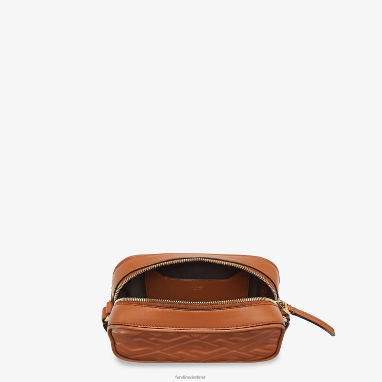 vrouwen accessoires Fendi 0J62L669 Leren minitasje voor cameratas bruin