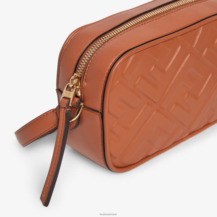 vrouwen accessoires Fendi 0J62L669 Leren minitasje voor cameratas bruin