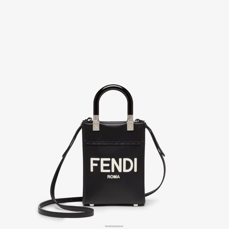 vrouwen accessoires Fendi 0J62L705 Sunshine shopper leren minitasje zwart