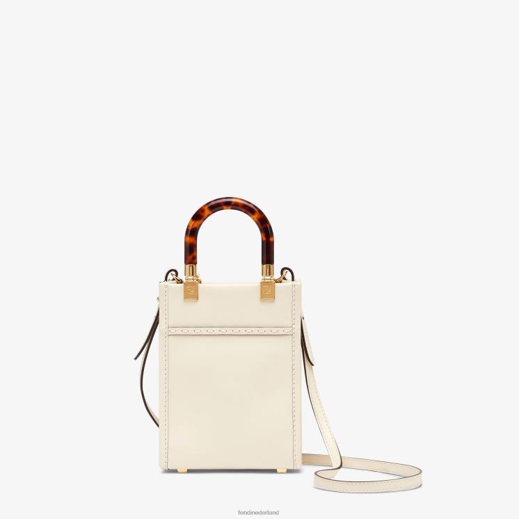 vrouwen accessoires Fendi 0J62L854 Sunshine shopper leren minitasje wit
