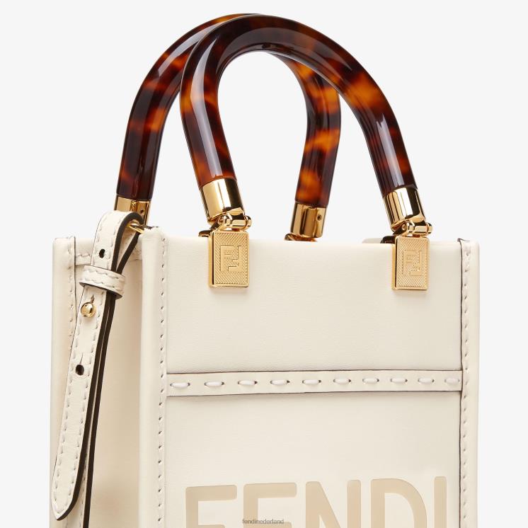 vrouwen accessoires Fendi 0J62L854 Sunshine shopper leren minitasje wit