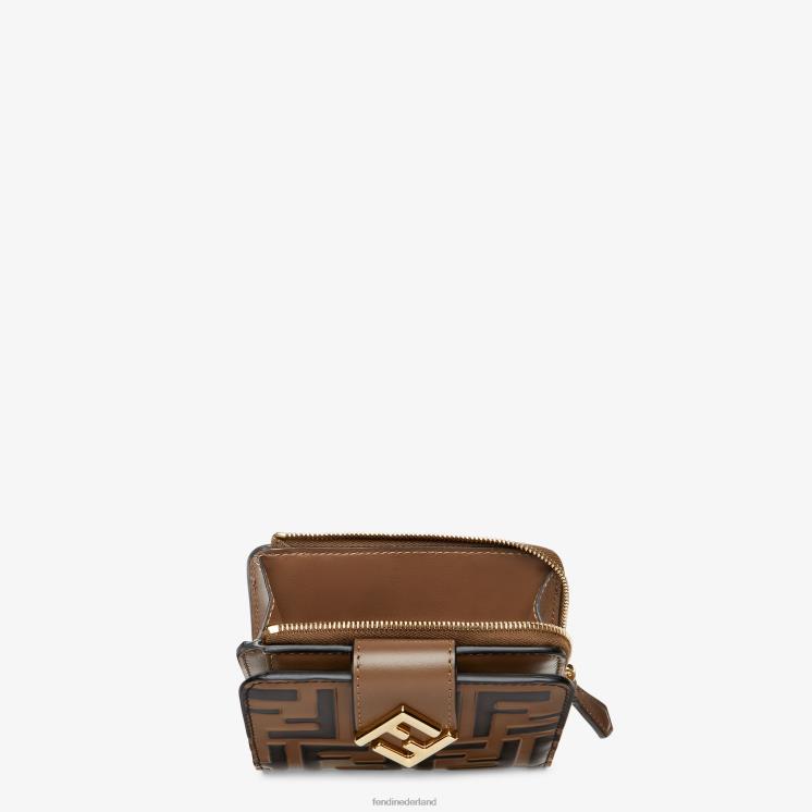 vrouwen accessoires Fendi 0J62L1412 ff lederen portemonnee wit
