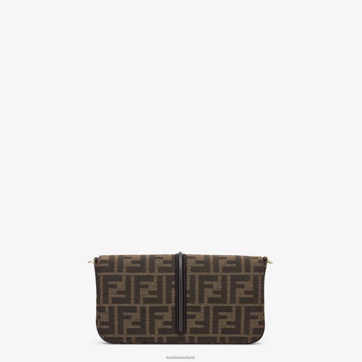 vrouwen accessoires Fendi 0J62L1415 ff stoffen portemonnee bruin
