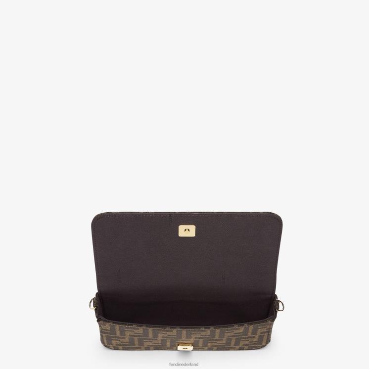 vrouwen accessoires Fendi 0J62L1415 ff stoffen portemonnee bruin