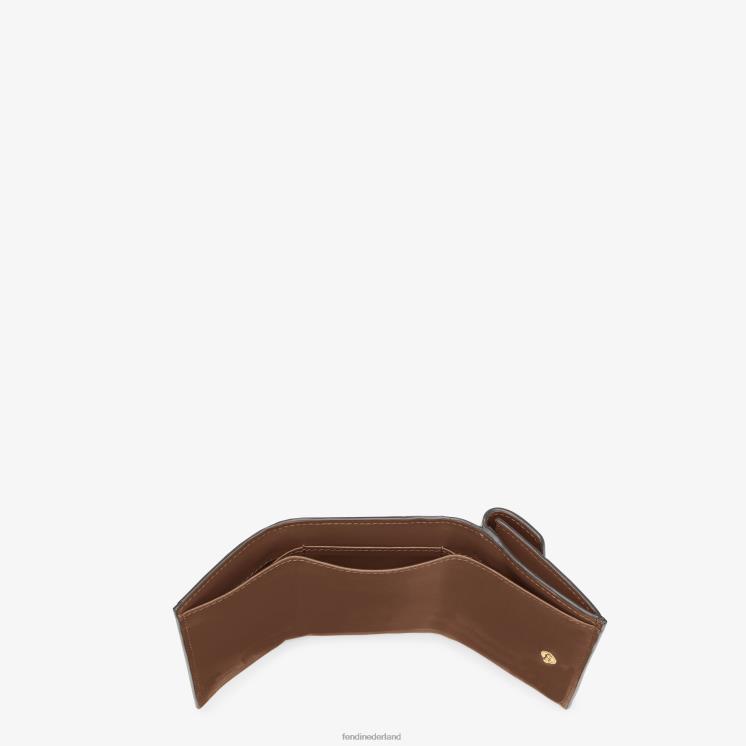 vrouwen accessoires Fendi 0J62L1479 micro driebladige lederen portemonnee zwart