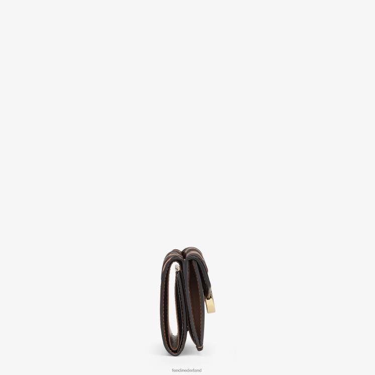 vrouwen accessoires Fendi 0J62L1479 micro driebladige lederen portemonnee zwart