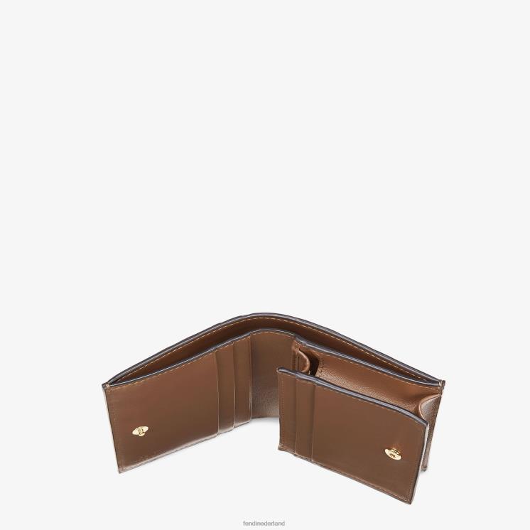 vrouwen accessoires Fendi 0J62L1481 kleine leren portemonnee bruin