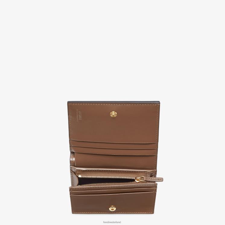 vrouwen accessoires Fendi 0J62L1481 kleine leren portemonnee bruin