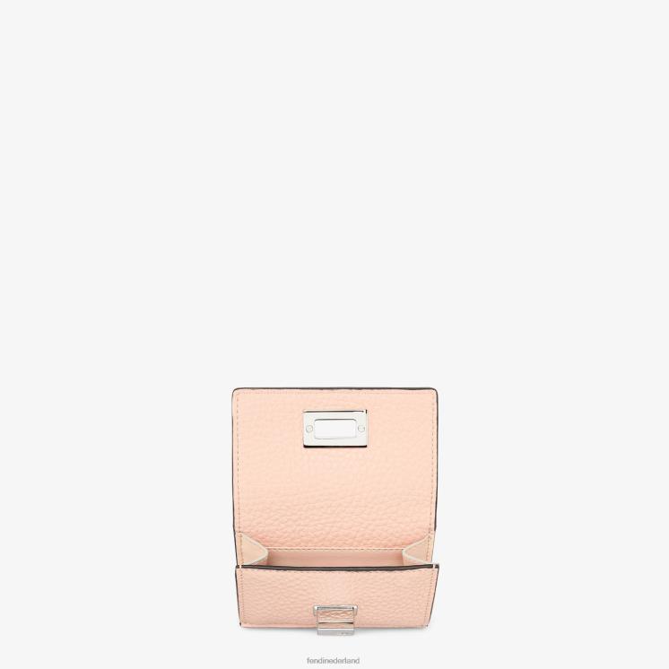 vrouwen accessoires Fendi 0J62L1551 Kiekeboe micro driebladige lederen portemonnee roze