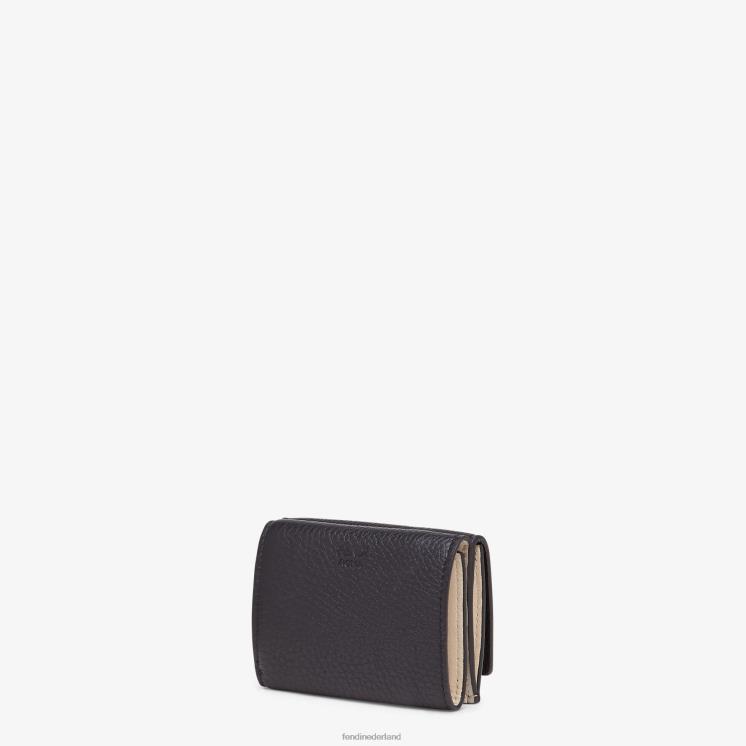 vrouwen accessoires Fendi 0J62L1568 Kiekeboe micro driebladige lederen portemonnee zwart