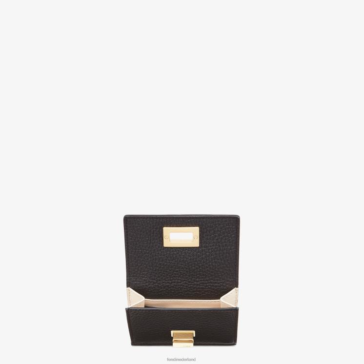 vrouwen accessoires Fendi 0J62L1568 Kiekeboe micro driebladige lederen portemonnee zwart