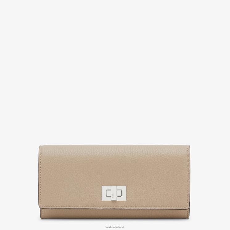 vrouwen accessoires Fendi 0J62L1570 Kiekeboe continental leren portemonnee beige